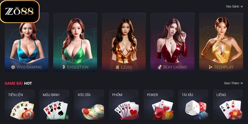 Live Casino ZO88 1 Tổng quan về sảnh game live casino ZO88